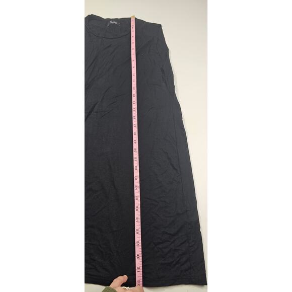 Michael Lauren Chad sleevless ruched drawstring black lounge comfort dress M - Picture 7 of 8